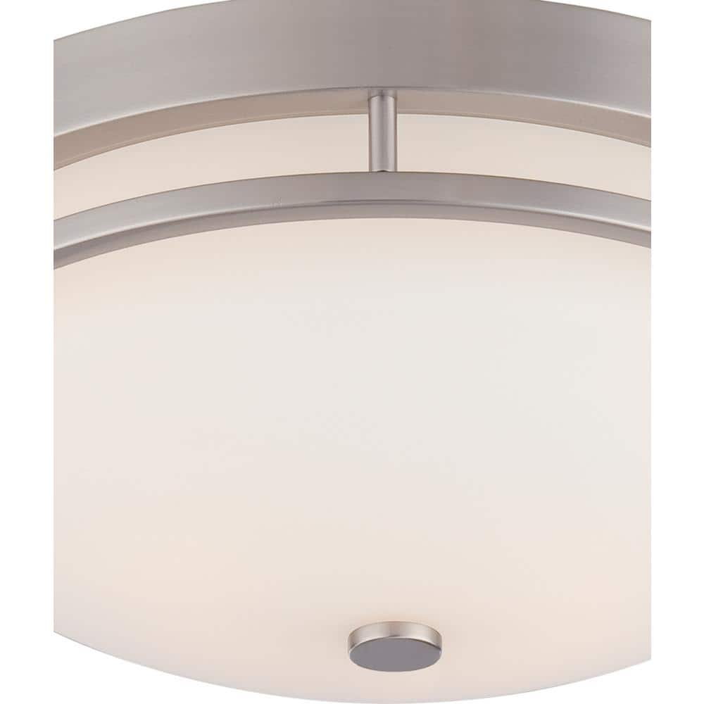 Elegant Brushed Nickel 2-Light Flush Mount with Satin White Glass