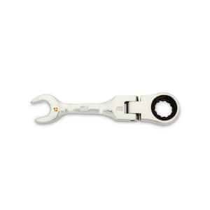 12 mm 90-Tooth 12 Point Stubby Flex Ratcheting Combination Wrench
