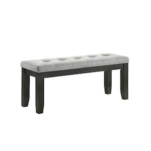 Gray and Brown 48 in. Backless Bedroom Bench with Wooden Frame