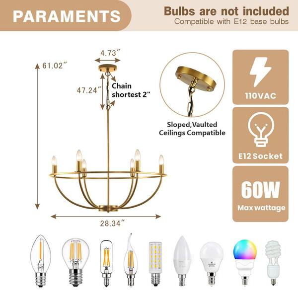 Magic Home 6-Light Urban Industrial Vine-Style Round Chandelier