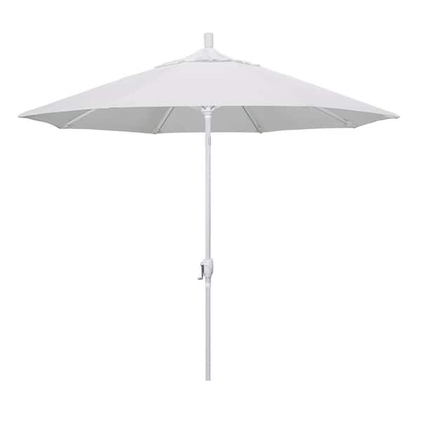 California Umbrella 9 ft. Aluminum Market Push Tilt - M White Patio Umbrella in Natural Pacifica