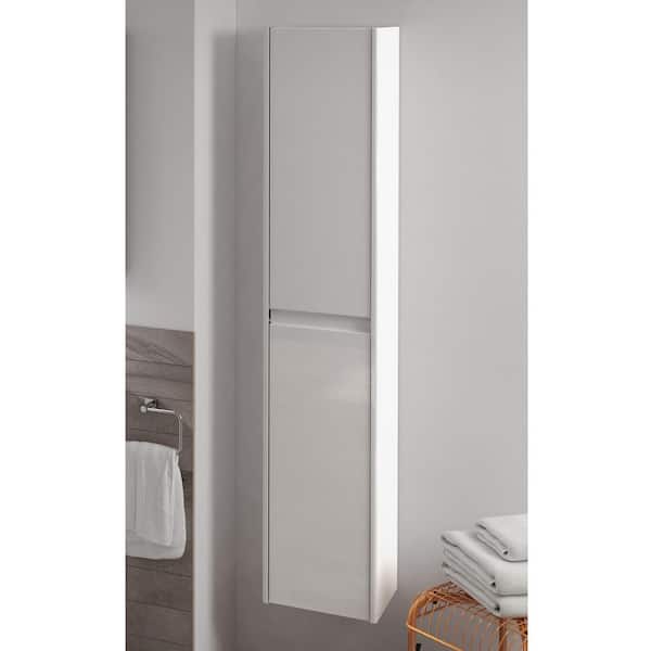 WS Bath Collections Ambra Column 11.8 in. W x 9.3 in. D x 59.1 in. H Wall Mount Bathroom Column in Gloss White