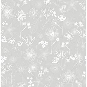 Mariska Grey Meadow Strippable Roll (Covers 56.4 sq. ft.)