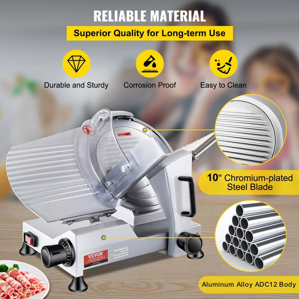 VEVOR 10'' Aluminum Commercial Meat Slicer with Blade Guard