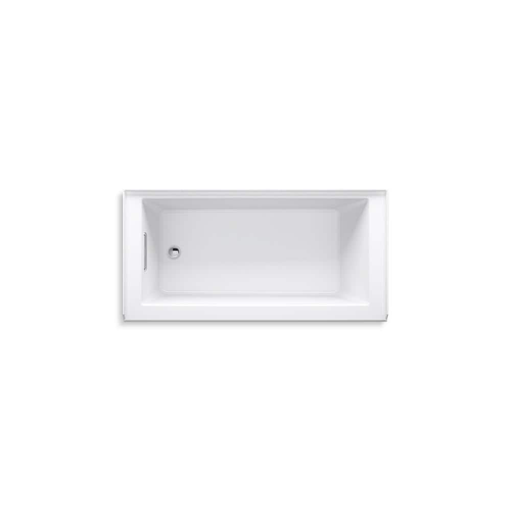 White Acrylic 60" x 30" Alcove Soaking Bathtub