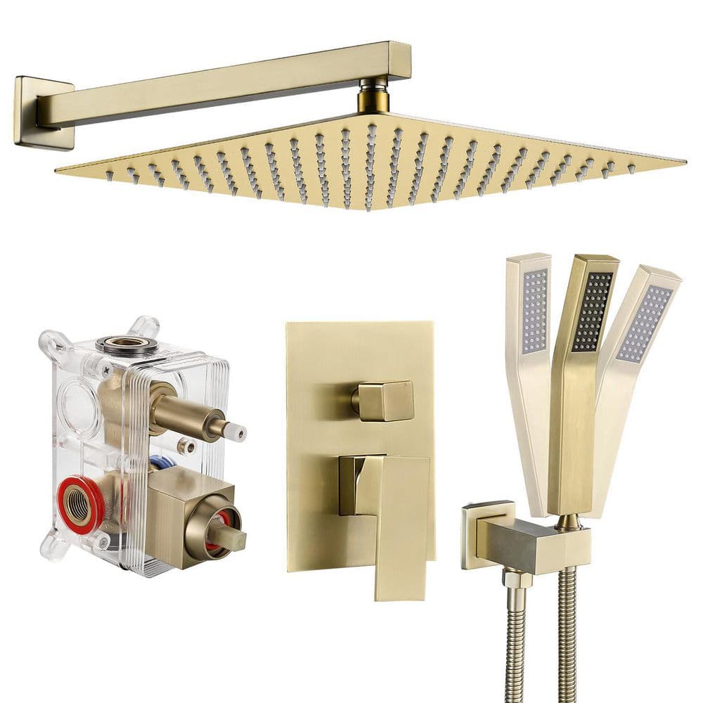 Heemli Freedom SingleHandle 1Spray Square 12 in. Shower Faucet with