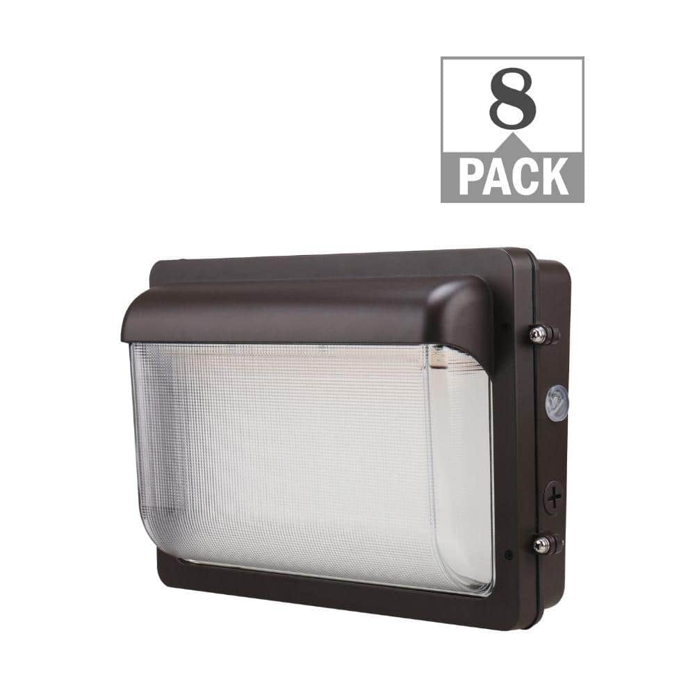 400-Watt Equivalent Modern Slim Integrated LED Bronze Wall Pack Light Adjustable 9600-13800 Lumens and CCT (8-Pack) price history on PriceWatchPro