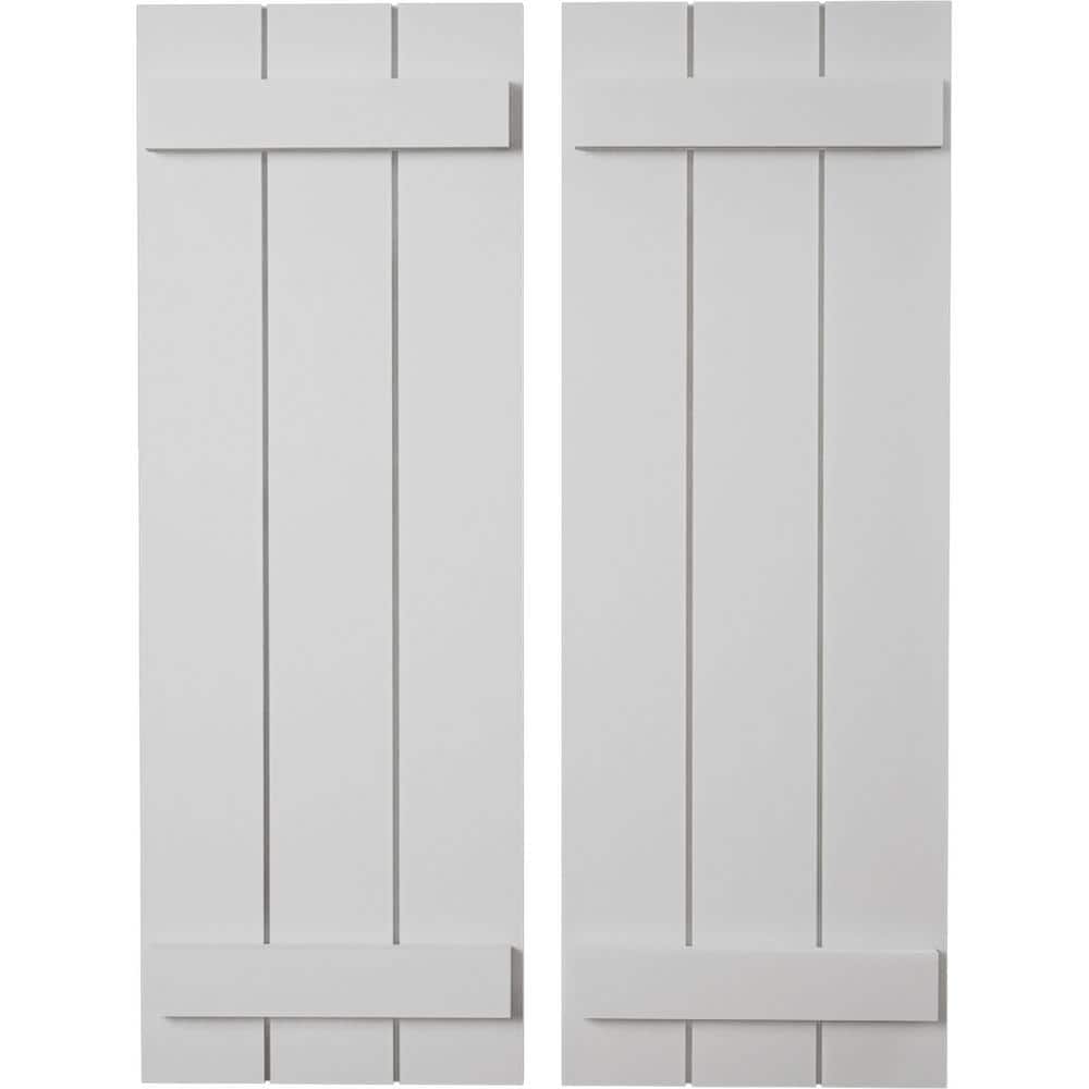16.5 in. x 44 in. Timberthane Polyurethane 3-Board Joined Board-n-Batten Smooth Faux Wood Shutters Pair price history on PriceWatchPro