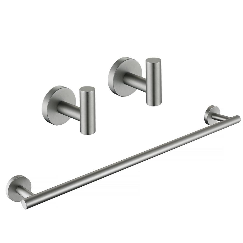 Stainless Steel Brushed Nickel 3-Piece Bathroom Hardware Set