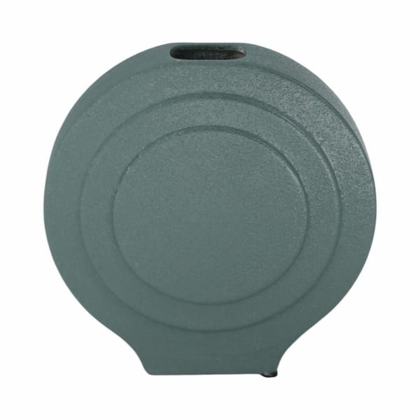 Liv & Skye 7 in. Blue/Green Stoneware and Dolomite Round Modern Solid Decorative Vase