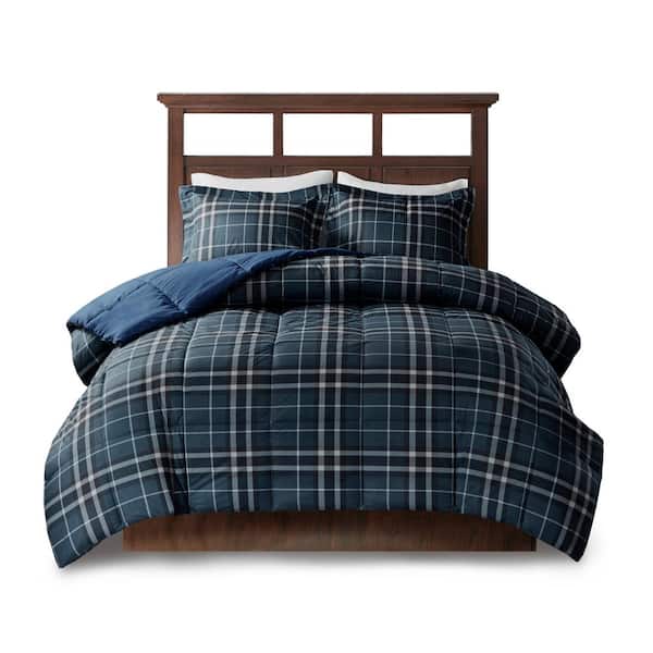 Woolrich Flint 3-Piece Navy Full/Queen CozySpun Down Alternative Comforter Mini Set