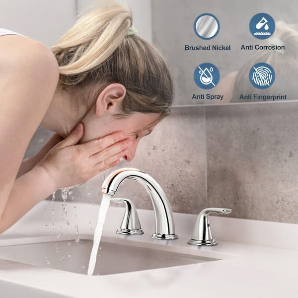 8 in. Widespread Double Handle Bathroom Sink Faucet in Chrome