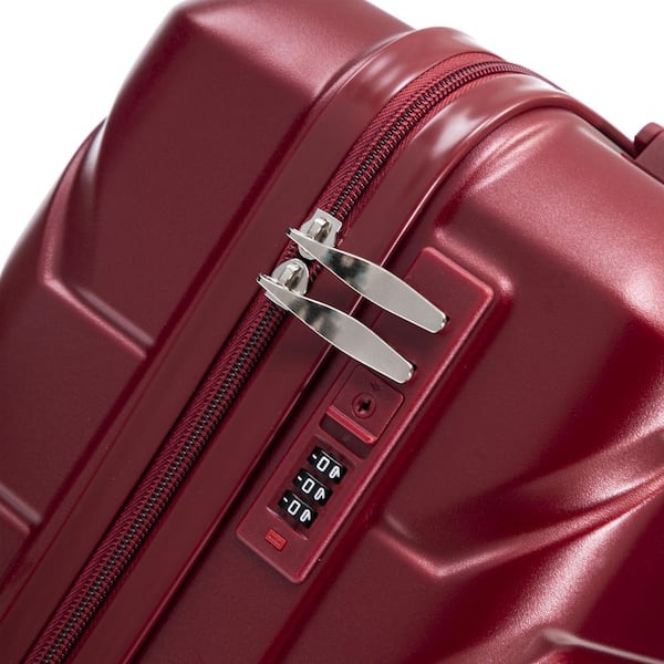 LIVACA 2-Piece Wine Red ABS Plastic Hardside Spinner Luggage Set