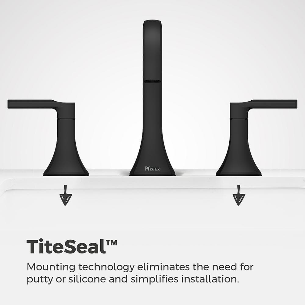 Vaneri Matte Black Widespread 2-Handle Bathroom Faucet