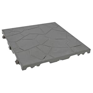 Gray 15 In x 15 In Interlocking Floor Tile - Pack of 12