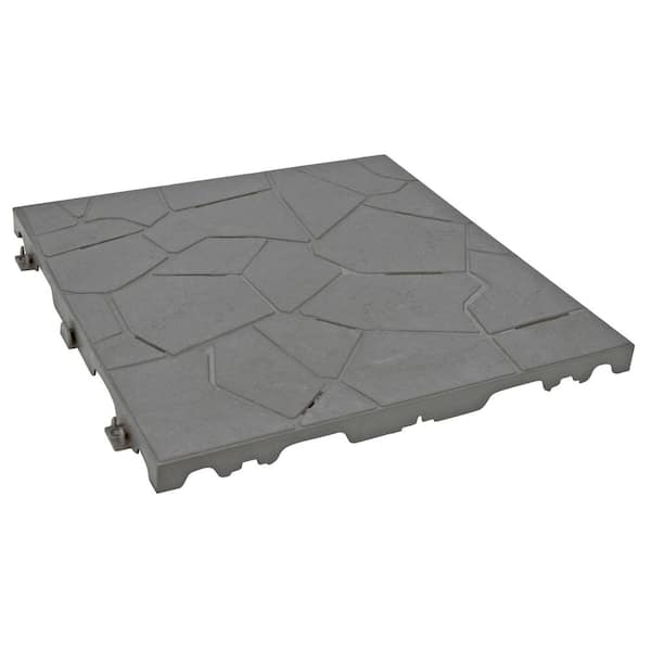 RSI Gray 15 In x 15 In Interlocking Floor Tile - Pack of 12