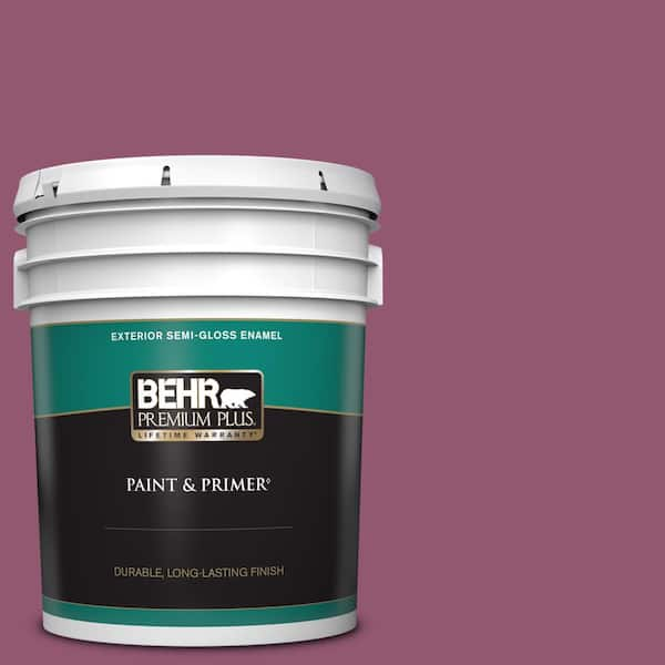 BEHR PREMIUM PLUS 5 gal. Home Decorators Collection #HDC-AC-28A Carnation Festival Semi-Gloss Enamel Exterior Paint & Primer