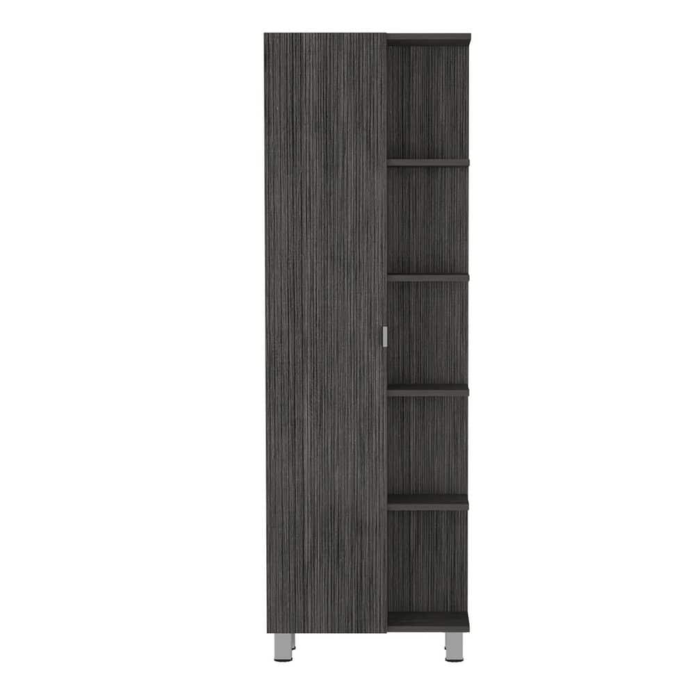 20.15 in. W x 8.45  in. D x 62.20 in. H Smokey Oak  Freestanding Linen Cabinet with 5-Shelf price history on PriceWatchPro