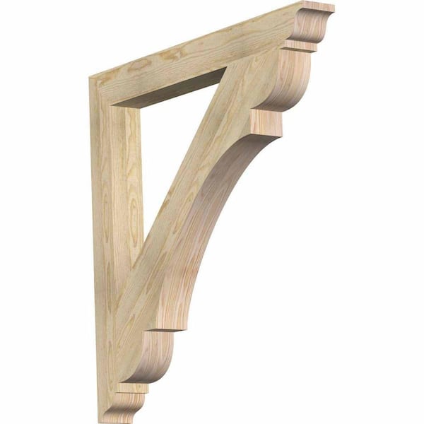 Ekena Millwork 4 in. x 38 in. x 38 in. Douglas Fir Olympic Traditional Rough Sawn Bracket