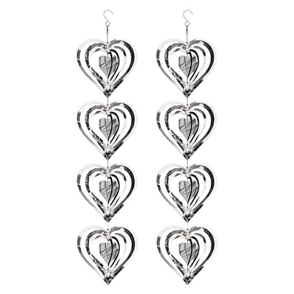 Stainless Steel Wind Spinner Bird Deterrent Reflective Heart Discs Outdoor Patio Garden Yard 12 pcs price history on PriceWatchPro