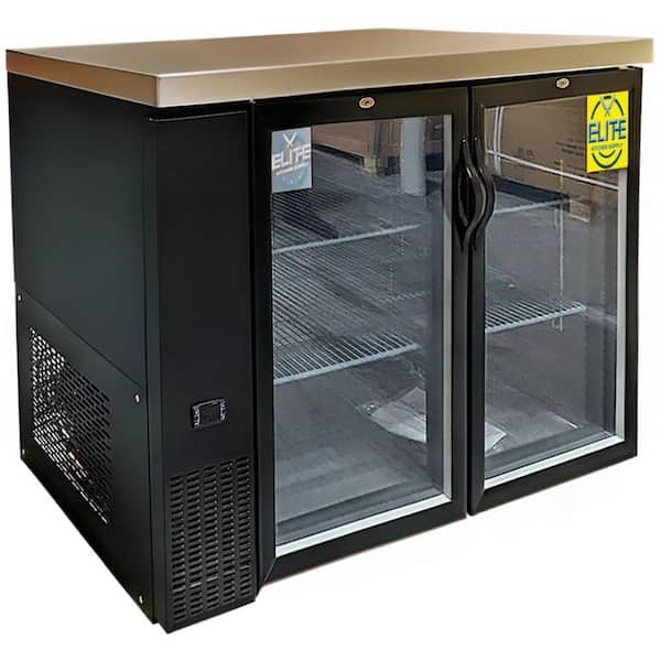 50 in. 11.23 cu. ft. Commercial Beer Black Two Glass Door Showcase EBB48-H2 Black