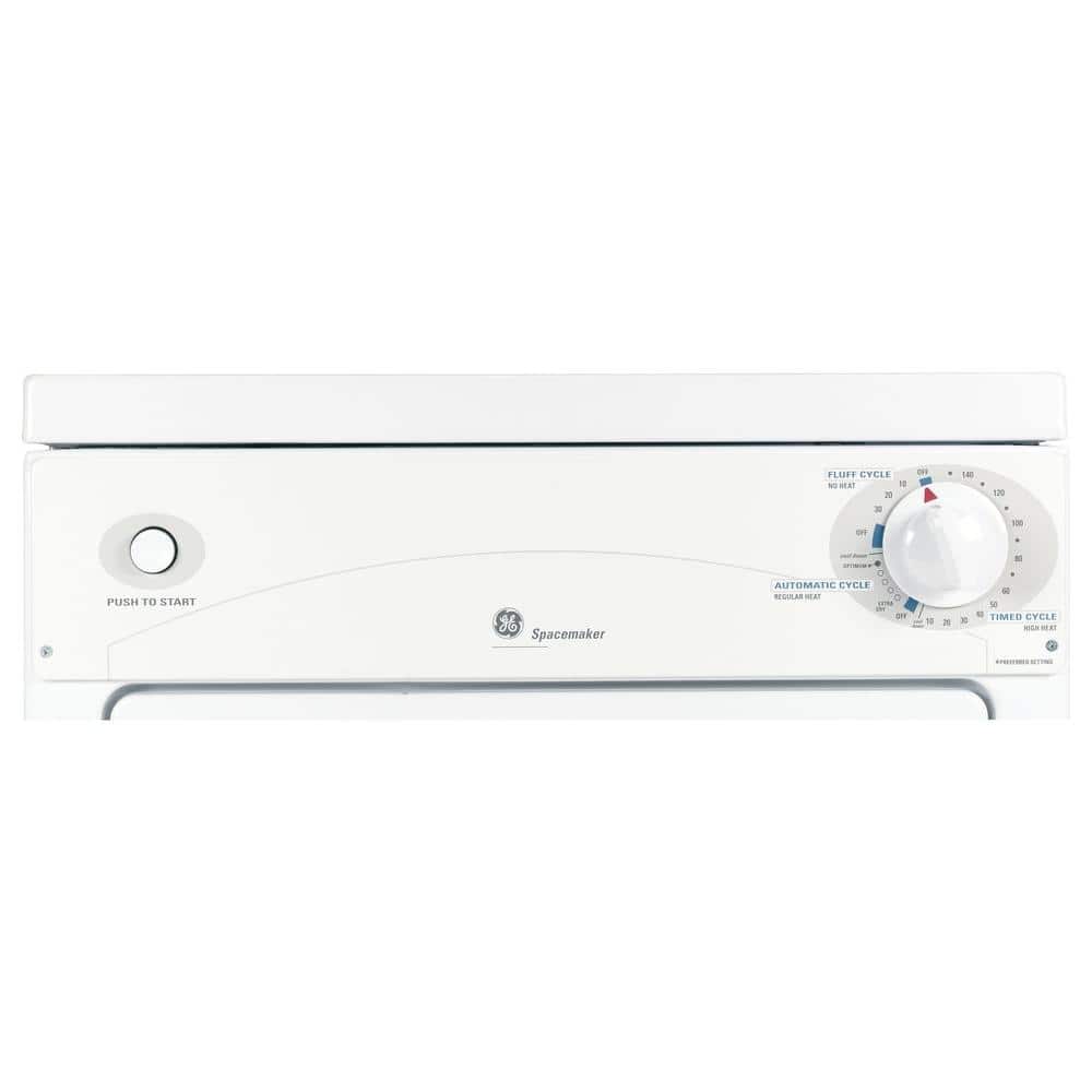White Portable Front Loading Electric Dryer with Drying Rack