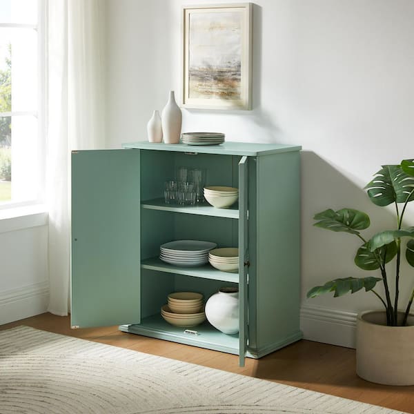 CROSLEY FURNITURE Holbrook Distressed Seafoam Blue Wood 30.25 in