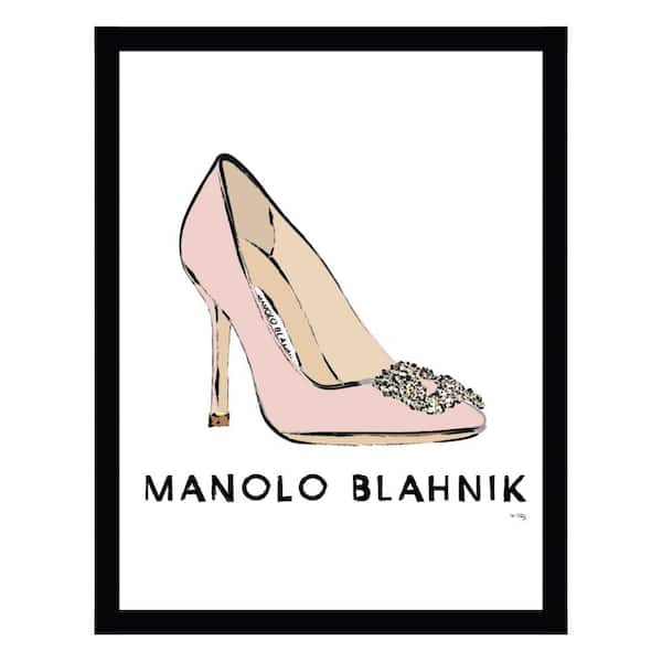 VENICE BEACH Collections Fashion Designer Glam Pink Pump by Fairchild Paris 1-Piece Framed Graphic Print Abstract Poster Art Print 18 in. x 14in.