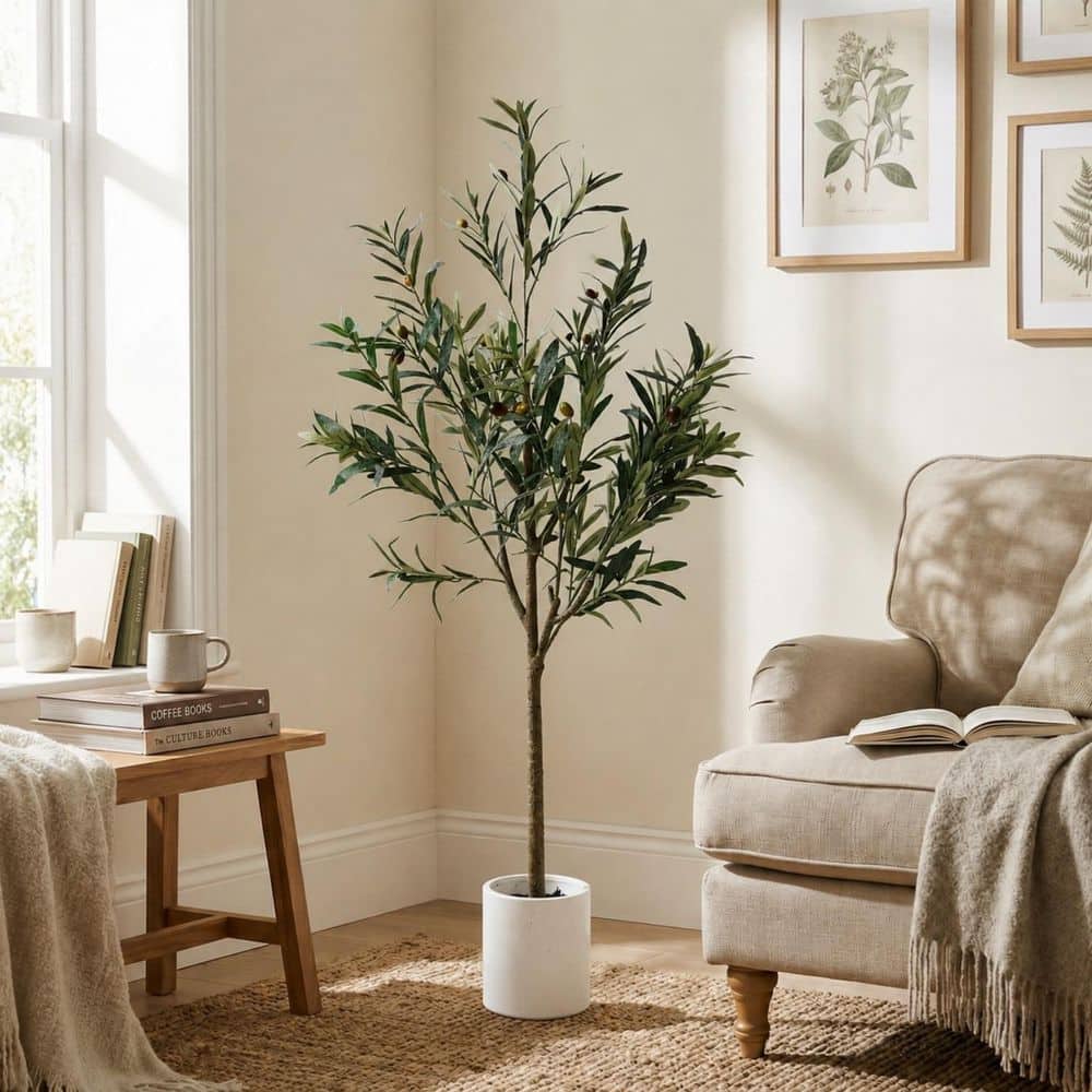 Faux 3.9 ft. Artificial Olive Tree in Pot for Indoor/Outdoor Decor price history on PriceWatchPro