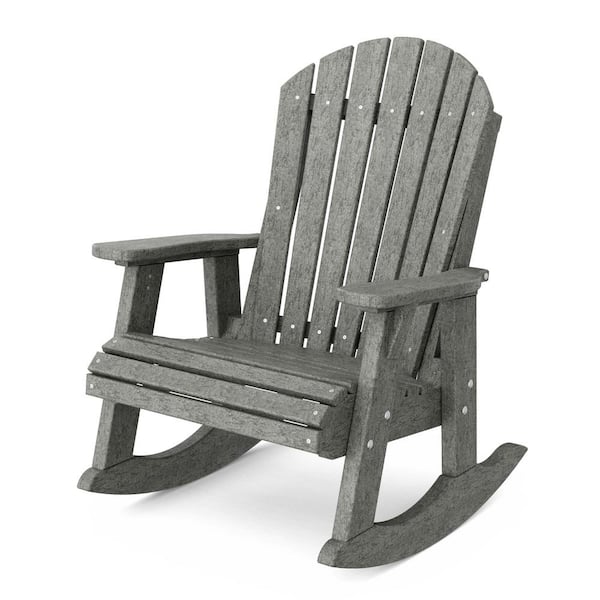 Wildridge Heritage Dark Gray Plastic Adirondack Outdoor Rocking Chair