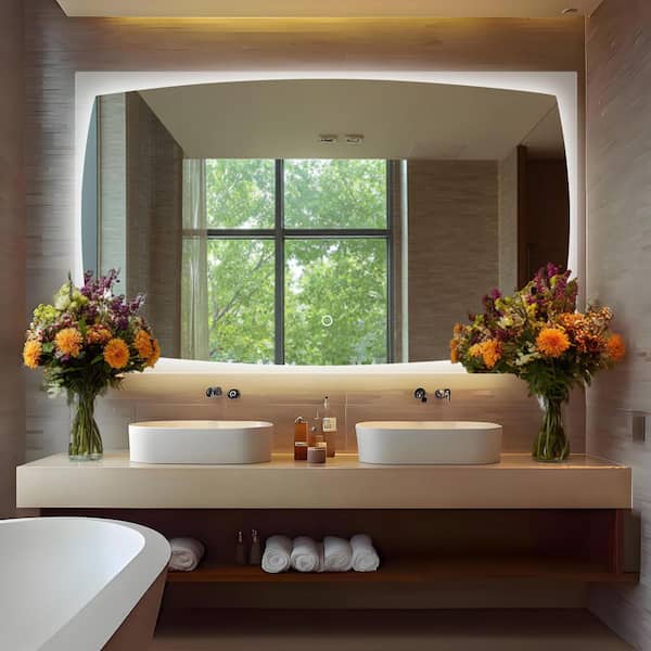 36 in. W x 60 in. H Rectangular Backlight LED Frameless Wall Mirror Bathroom Vanity Mirror