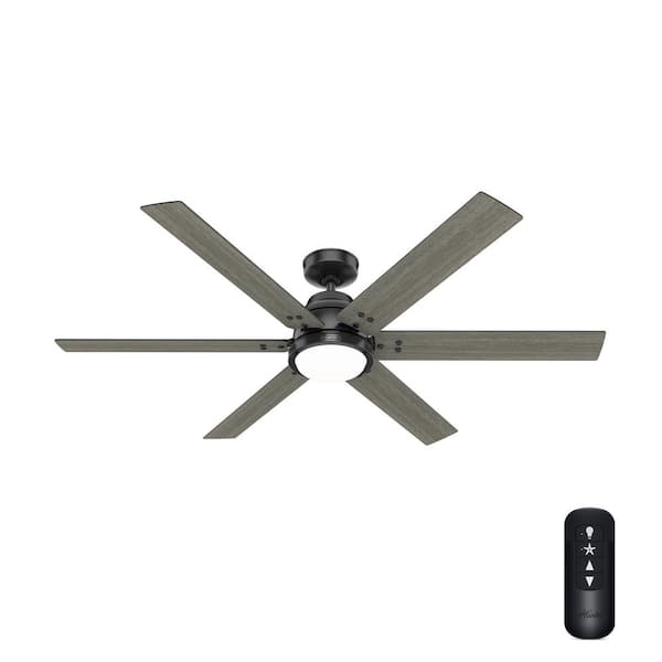 Hunter 60 in. Gravity Wi-Fi ENERGY STAR Matte Black Smart Ceiling Fan with LED Light Kit and Handheld Remote