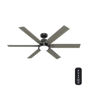 Gravity 60 in. Integrated LED Indoor Matte Black Smart Ceiling Fan with Light Kit and Remote Included