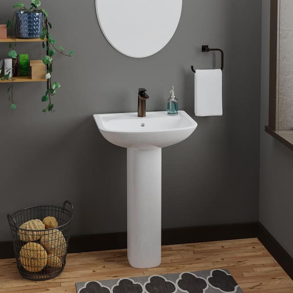 Lara 510 Pedestal Combo Bathroom Sink in White