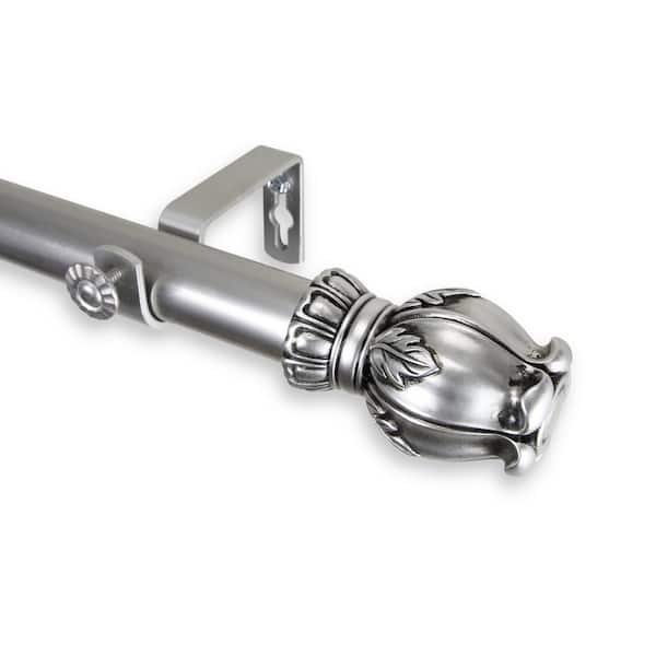 Rod Desyne Regent 48 in. - 84 in. Adjustable 1 in. Dia Single Curtain Rod in Satin Nickel