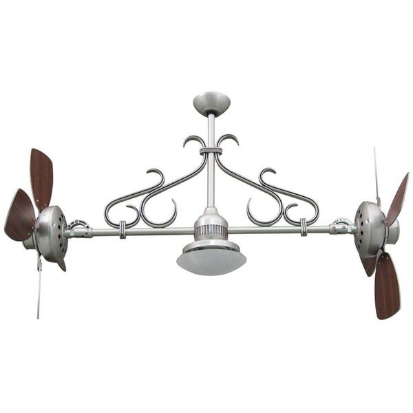 Yosemite Home Decor Typhoon 26 in. Indoor Twin Ceiling Fan with Light Kit, Antique Pewter Frame and Blades with Frosted Shade-DISCONTINUED
