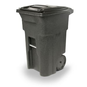 64 Gallon Blackstone Outdoor Trash Can/Garbage Can with Quiet Wheels and Attached Lid