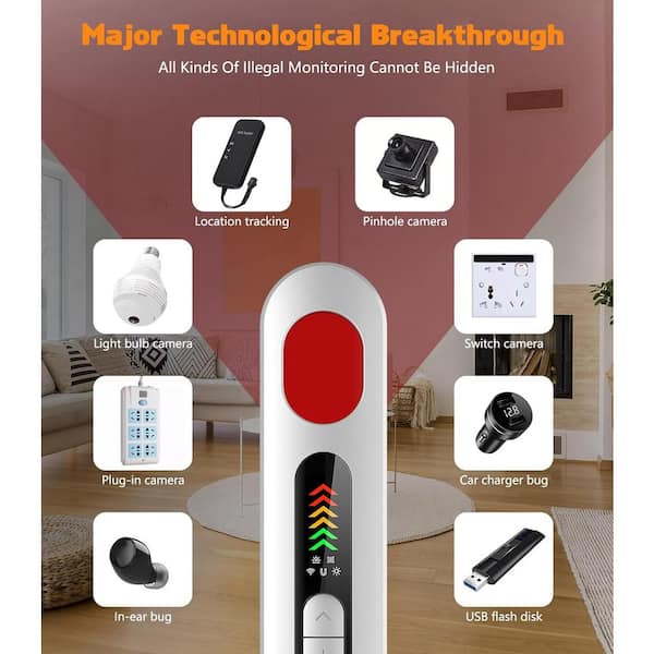 Ahfiwaso - Hidden Camera Detector 2005 New Portable Camera Finder, Tracker Detector 6 Levels Sensitivity 4 Modes, 35H Work Time