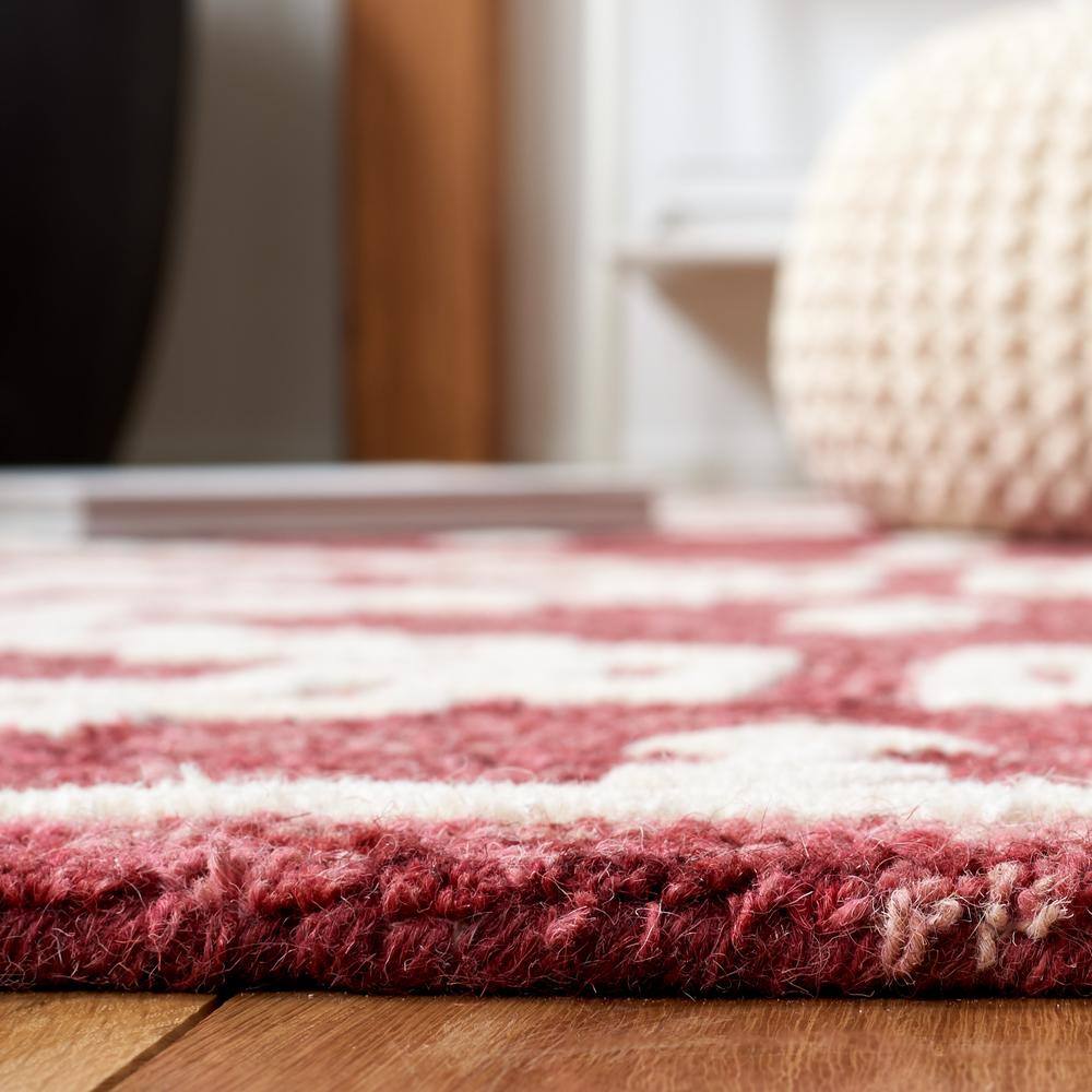 Handmade Red Wool Abstract Tufted 8' x 10' Rug
