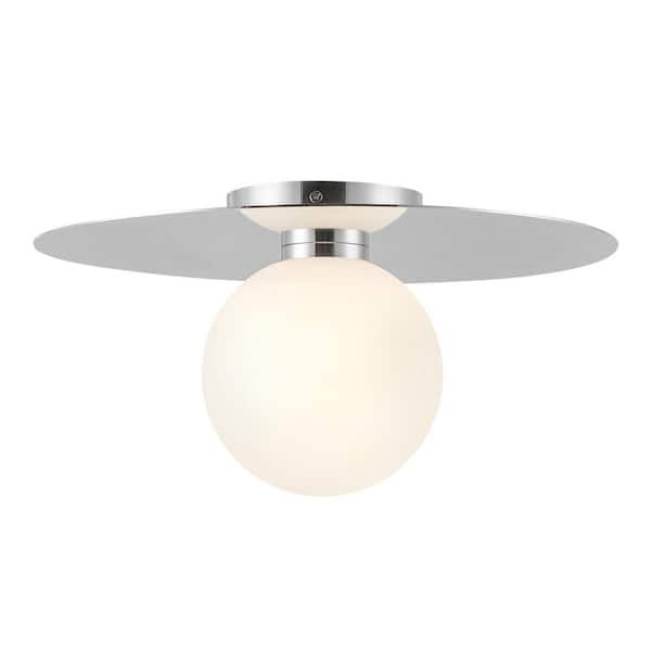 KUZCO Elixir 14 in. 1-Light 13-Watt Chrome Integrated LED Flush Mount