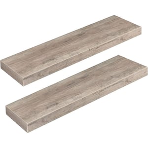 31.5 in. W x 7.9 in. D Greige Wood Composite Decorative Wall Shelf, Floating Shelves