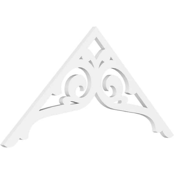 Ekena Millwork 1 in. x 48 in. x 22 in. (11/12) Pitch Bordeaux Gable Pediment Architectural Grade PVC Moulding