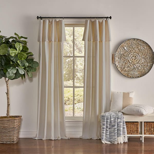 Mercantile Drop Cloth Linen Solid Cotton 50 in. W x 108 in. L Light Filtering Single Ring Top Panel Valance