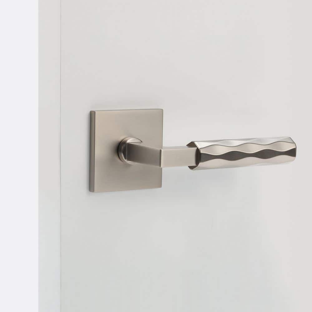 Hailey Satin Nickel Heavy Duty Modern Interior Dummy Door Handle Square Plate and Concealed Screws (Double Dummy) price history on PriceWatchPro