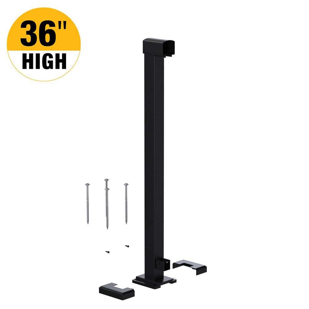 36 in. H x 4-11/16 in. W Matte Black Aluminum Deck Railing End Post Kit price history on PriceWatchPro