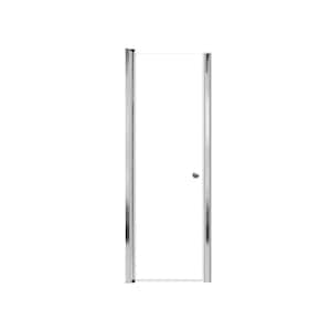 Lyna 24 in. W x 70 in. H Pivot Frameless Shower Door in Polished Chrome with Clear Glass