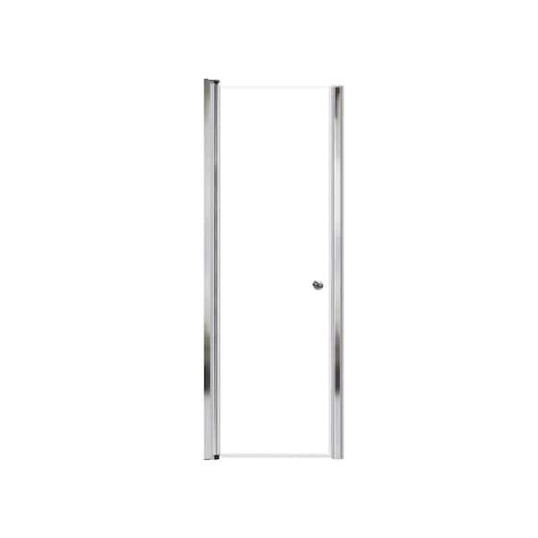 Transolid Lyna 24 in. W x 70 in. H Pivot Frameless Shower Door in Polished Chrome with Clear Glass