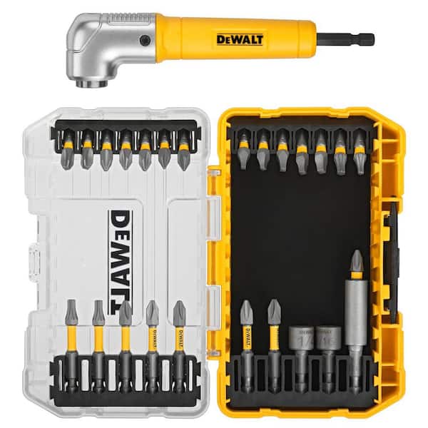 DEWALT Maxfit 1/4 in. Steel Screwdriving Bit Set with Right Angle Adapter (25-Piece)