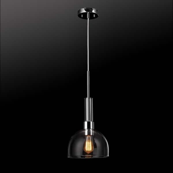 Tai 1-Light Chrome Pendant Light with Clear Glass Shade
