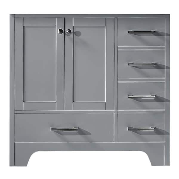 Exclusive Heritage Clariette 35.2 in. W x 21.7 in. D x 33.5 in. H Bath Vanity Cabinet Only in Taupe Grey